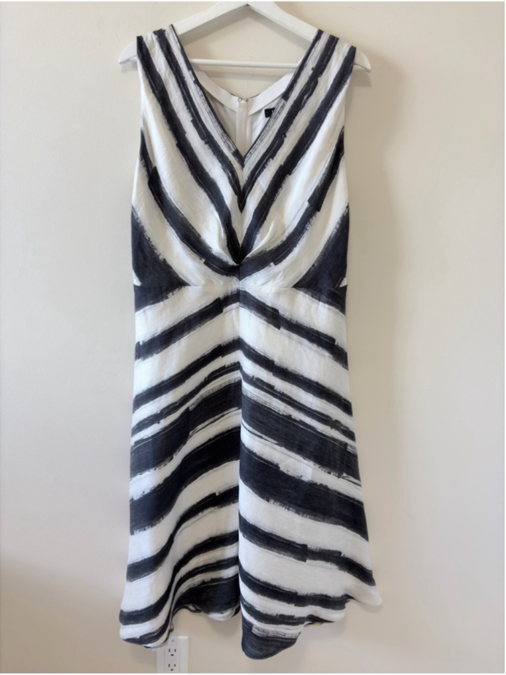 LIDA BADAY Linen Silk Abstract Print Midi Dress Size 12